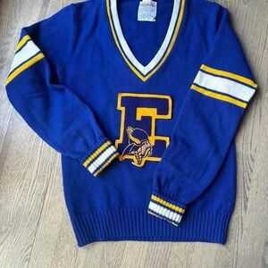 Vintage Knit Sweater Cheerleader Supply Co  Orlon Acrylic Viking E